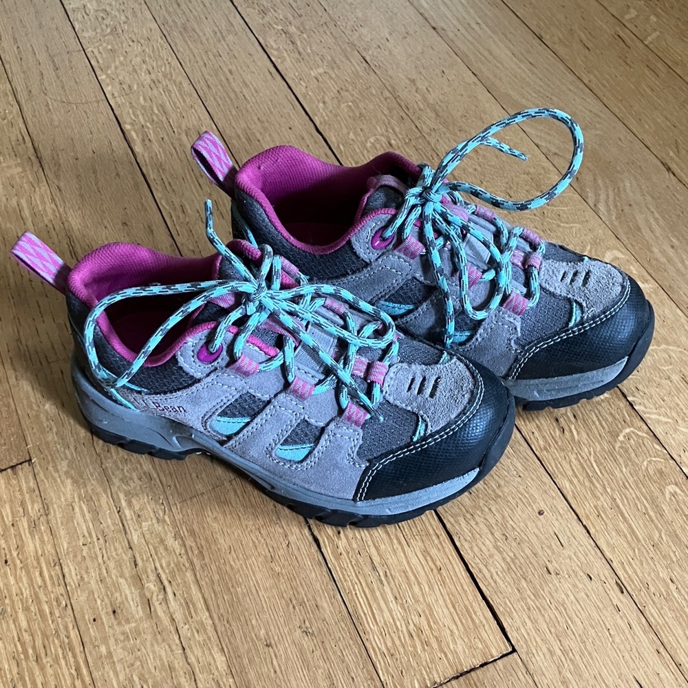 LlBean Gray and Pink Hiking Shoes